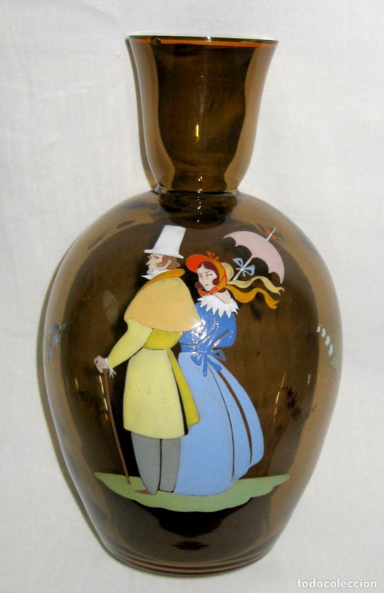 Antig&uuml;edades: BOTELLA DE VIDRIO ESMALTADA - Foto 1