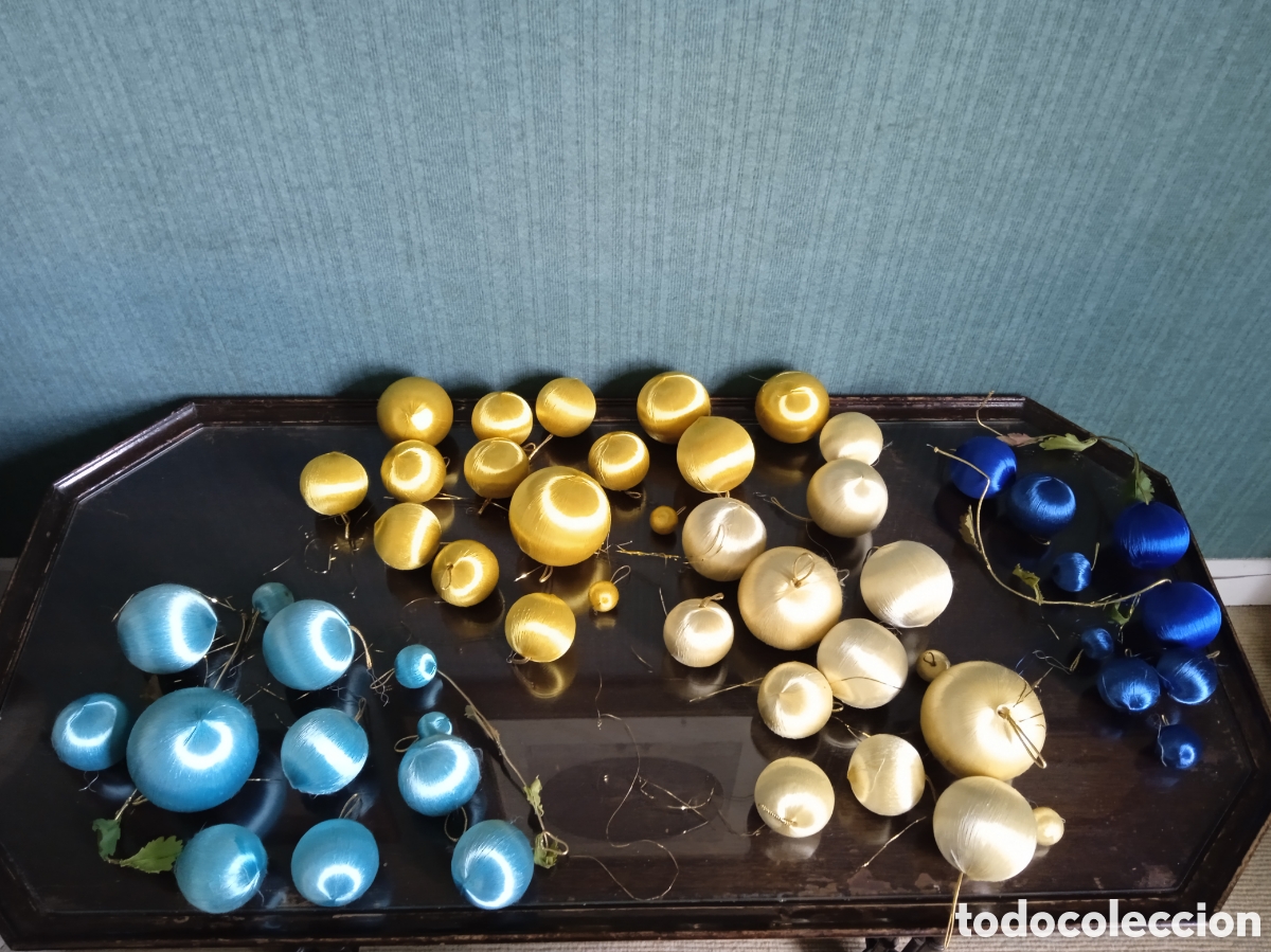 Antig&uuml;edades: Bolas de navidad hilo de seda - Foto 1