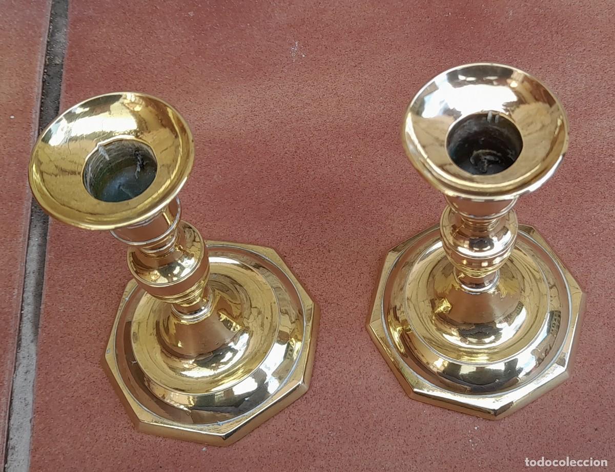 Antig&uuml;edades: 2 FIN&Iacute;SIMOS CANDELABROS DE BRONCE - Foto 7