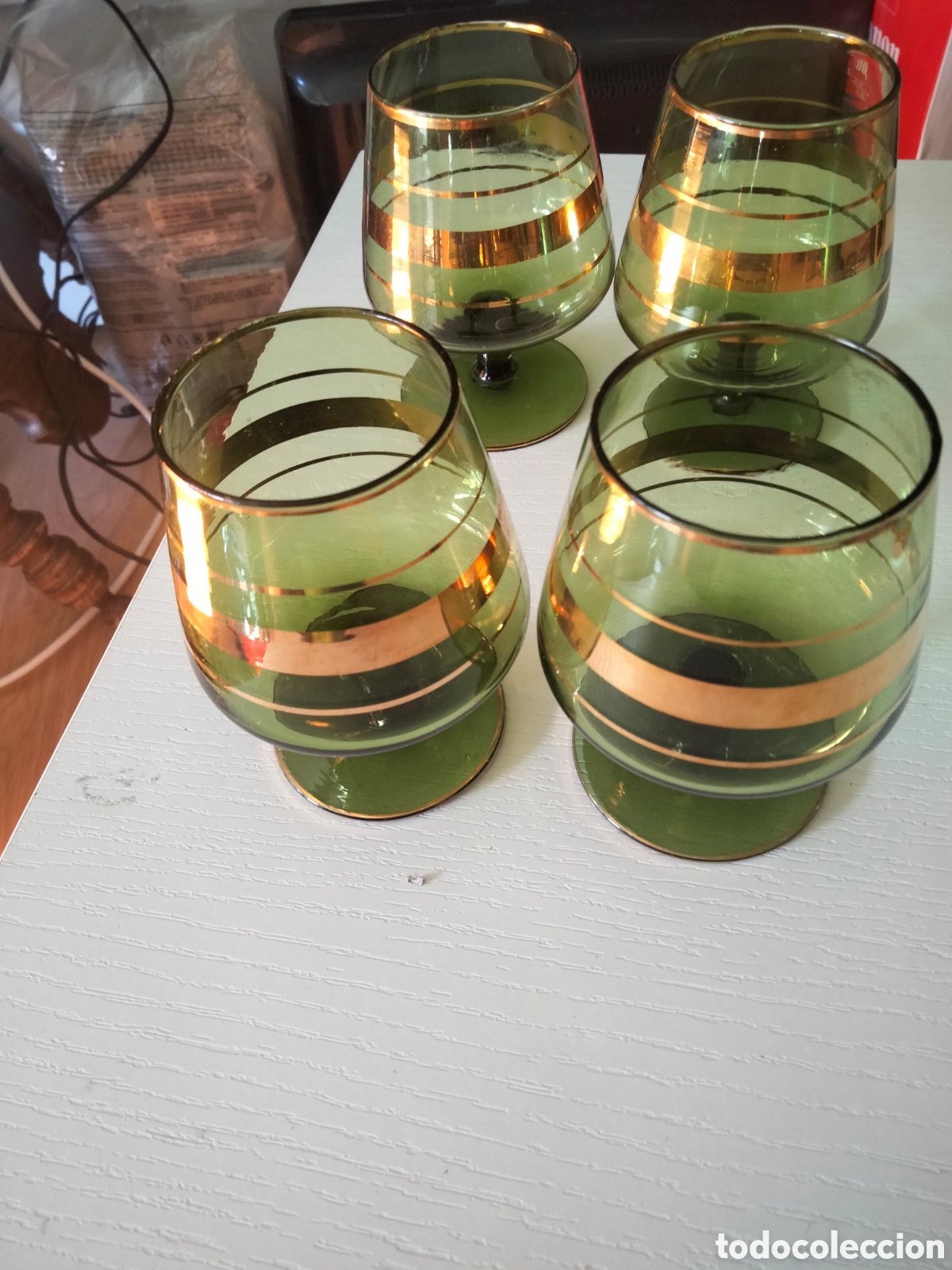 Antig&uuml;edades: Set 4 copas licor antiguas - Foto 2