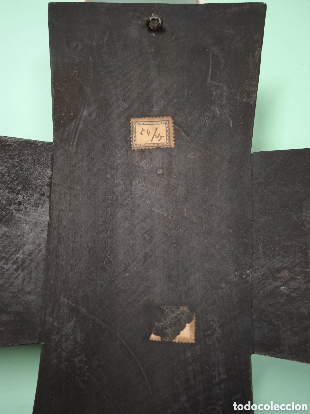 Antig&uuml;edades: Crucifijo de madera 45cm - Foto 17