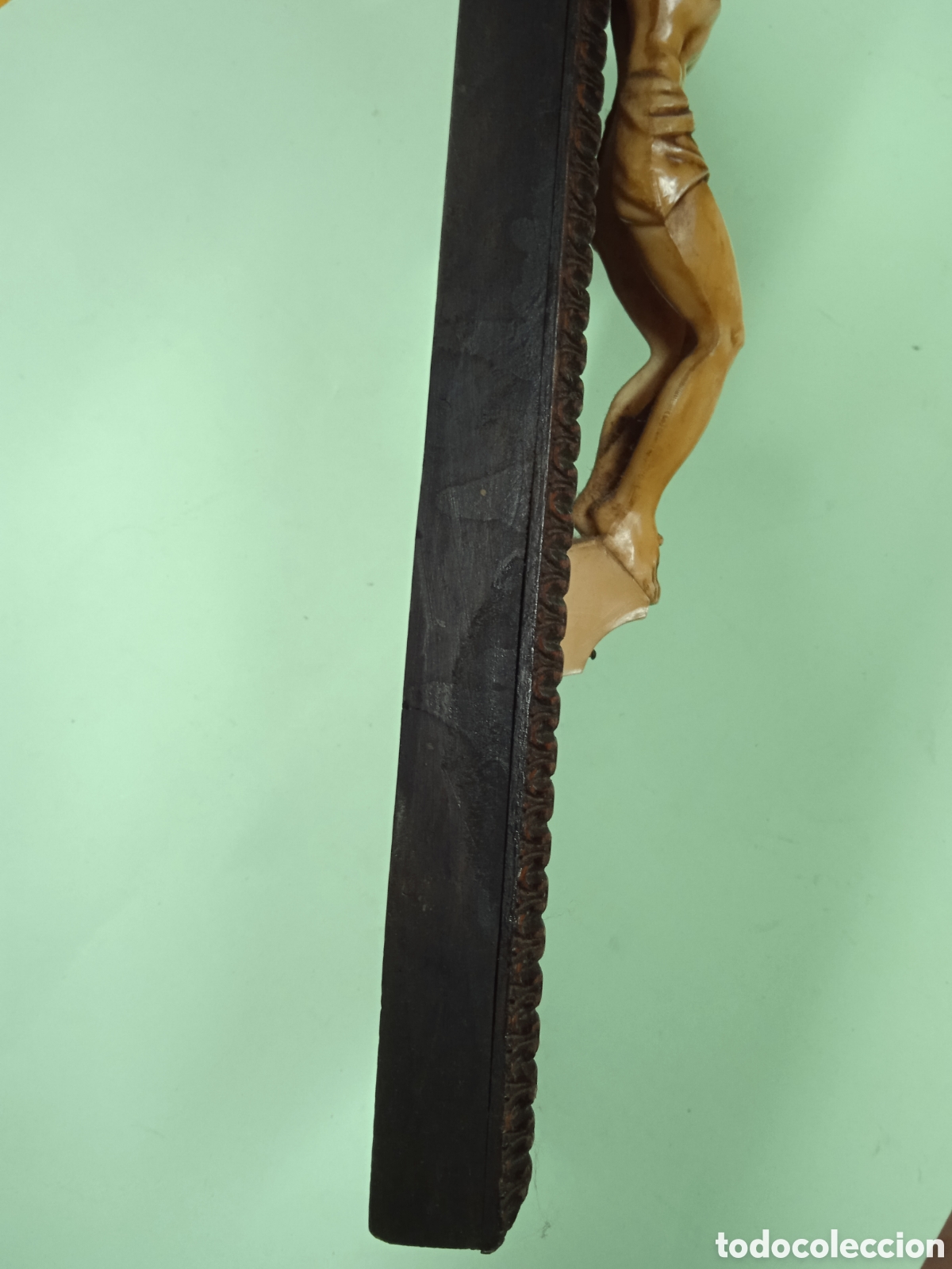Antig&uuml;edades: Crucifijo de madera 45cm - Foto 21