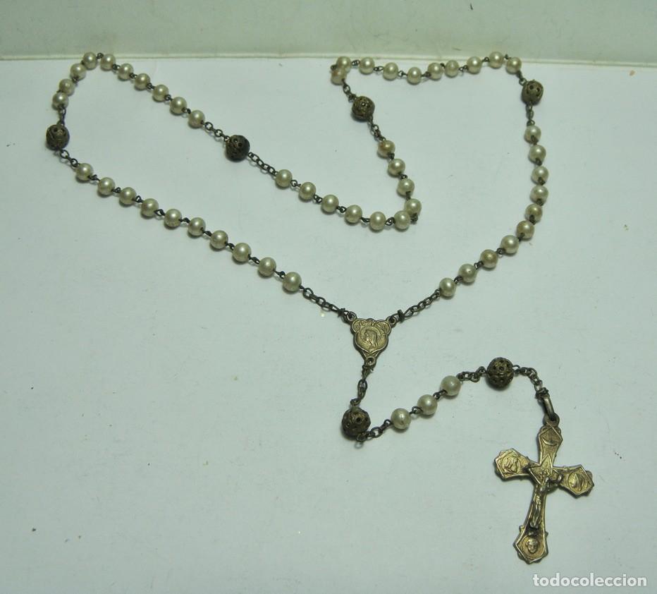 Antig&uuml;edades: Peque&ntilde;o rosario de perlitas. - Foto 1