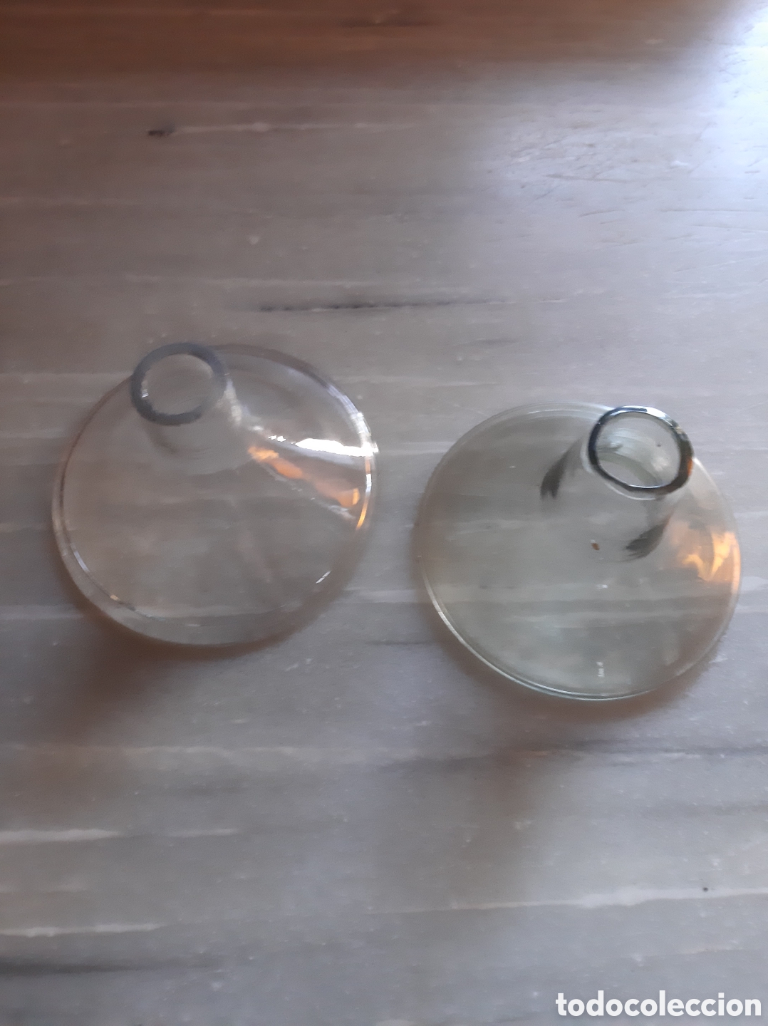 Antig&uuml;edades: 2 embudos de cristal antiguos - Foto 4