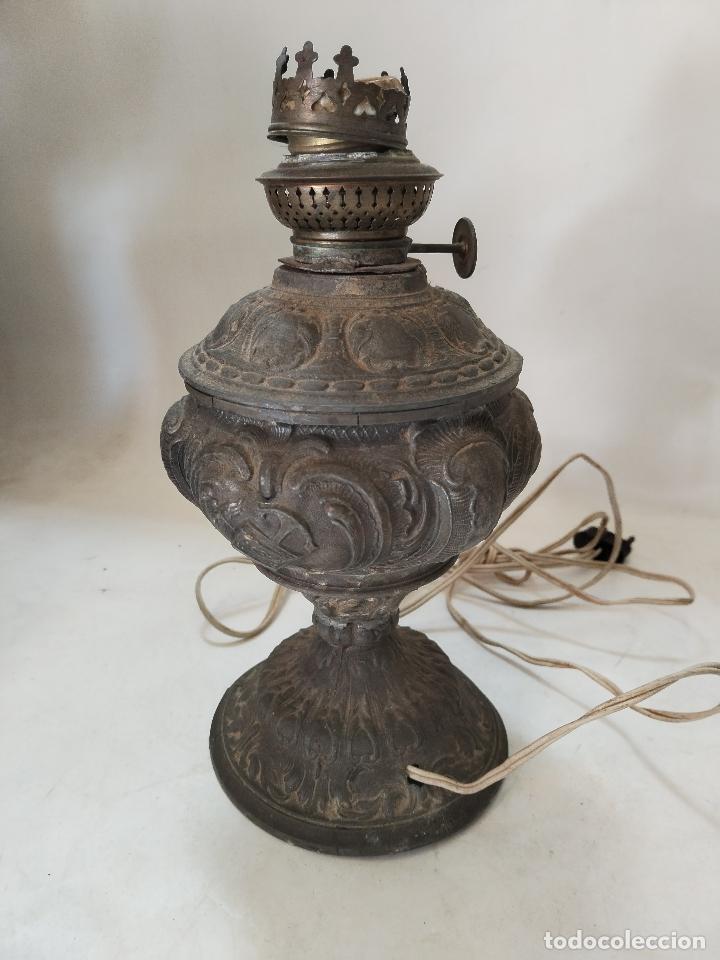 Antig&uuml;edades: LAMPARA ANTIGUO QUINQUE DE CALAMINA - Foto 3