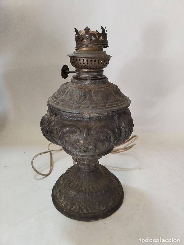 Antig&uuml;edades: LAMPARA ANTIGUO QUINQUE DE CALAMINA - Foto 5
