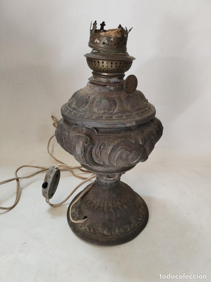 Antig&uuml;edades: LAMPARA ANTIGUO QUINQUE DE CALAMINA - Foto 6
