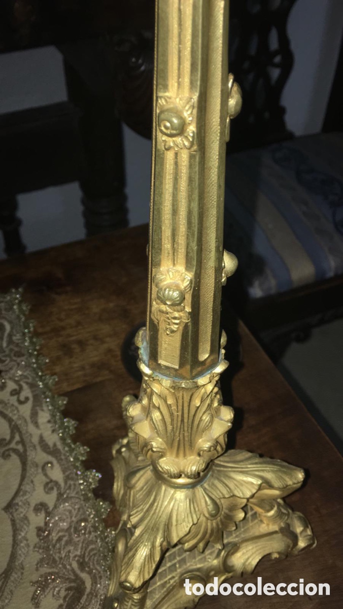 Antig&uuml;edades: Candelabro imperio de bronce con tres brazos - Foto 11