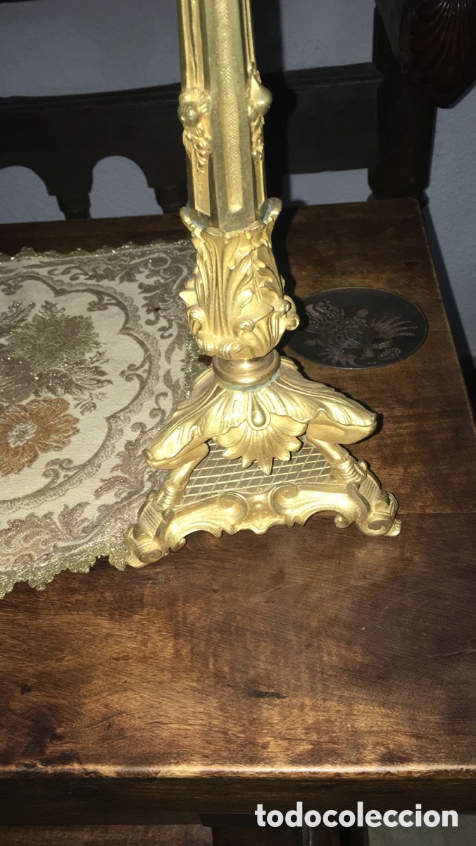 Antig&uuml;edades: Candelabro imperio de bronce con tres brazos - Foto 12
