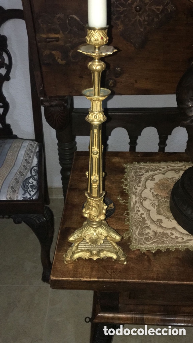Antig&uuml;edades: Candelabro imperio de bronce. - Foto 2