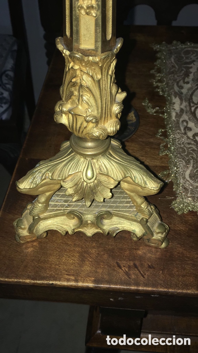 Antig&uuml;edades: Candelabro imperio de bronce. - Foto 3