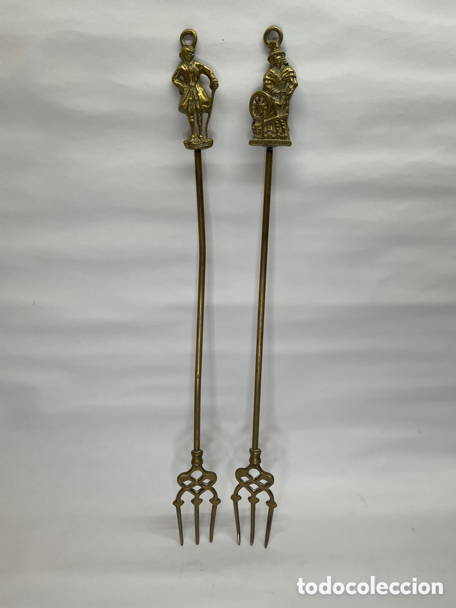 Antig&uuml;edades: ATIZADORES DE CHIMENEA BRONCE - Foto 3
