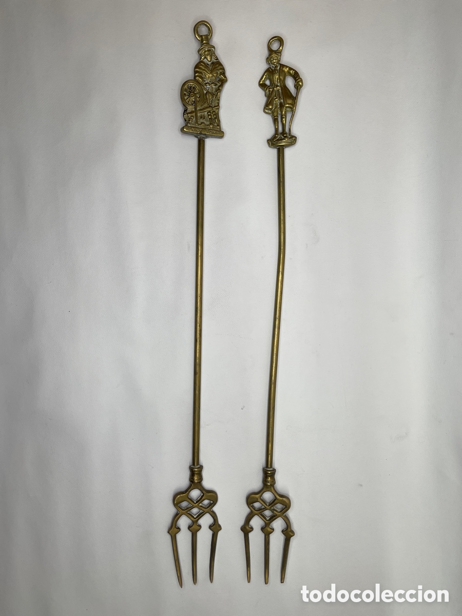 Antig&uuml;edades: ATIZADORES DE CHIMENEA BRONCE - Foto 4