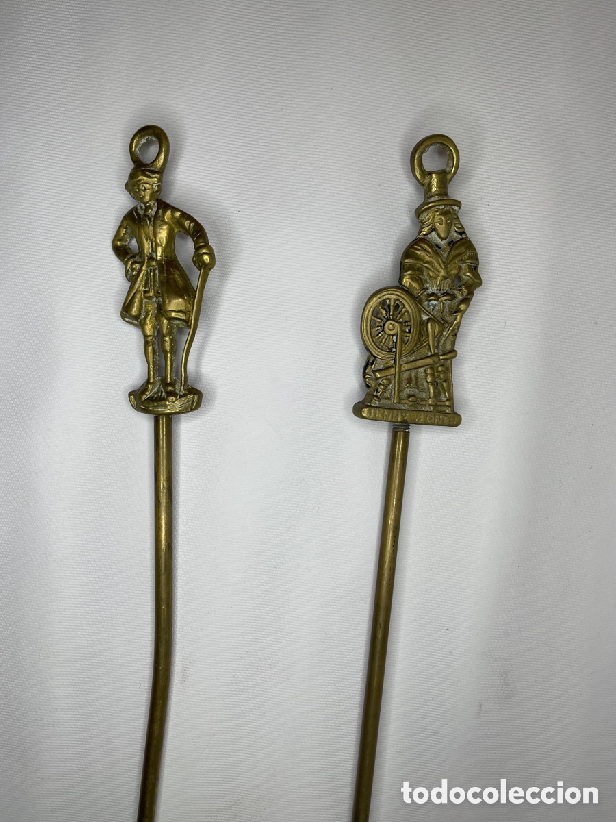 Antig&uuml;edades: ATIZADORES DE CHIMENEA BRONCE - Foto 1