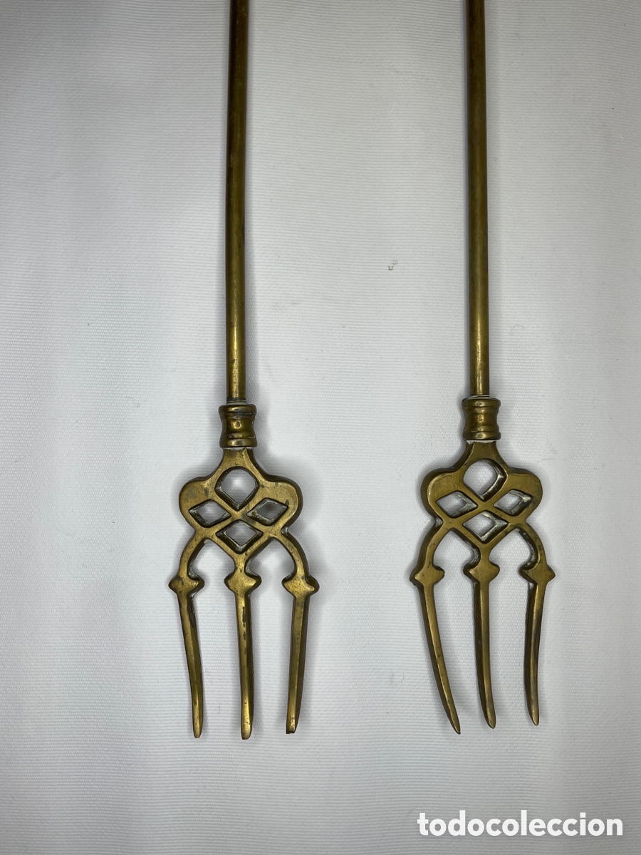 Antig&uuml;edades: ATIZADORES DE CHIMENEA BRONCE - Foto 5