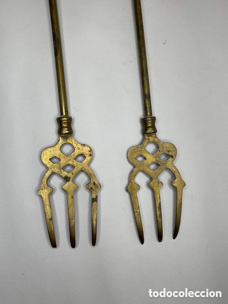 Antig&uuml;edades: ATIZADORES DE CHIMENEA BRONCE - Foto 2