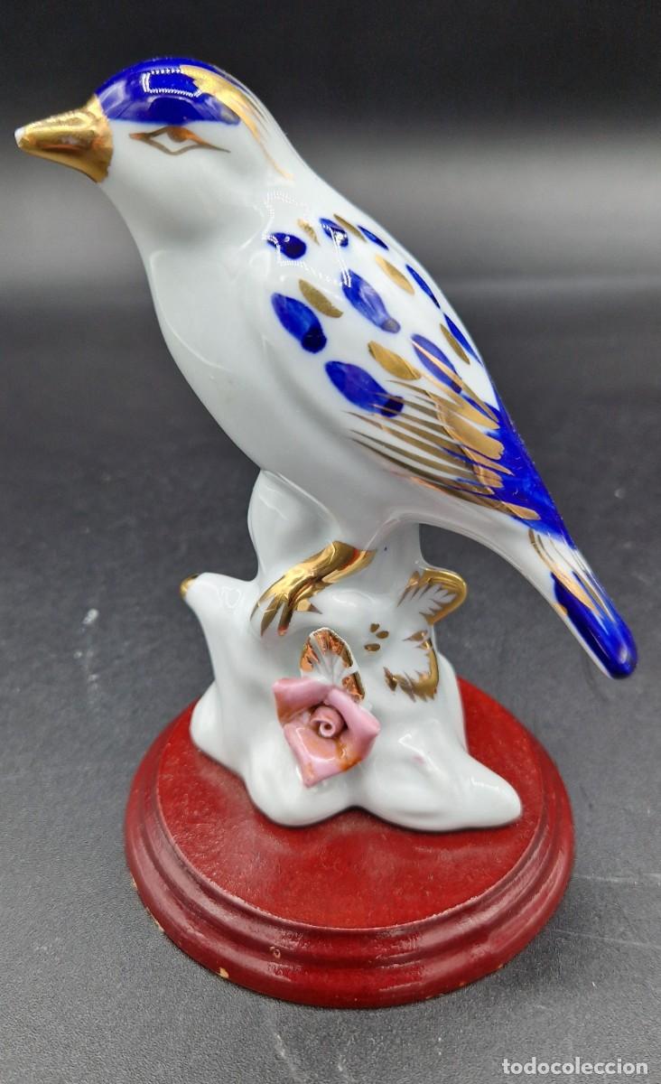Antiguidades: porcelana p&aacute;jaro, figurita p&aacute;jaro, figurita animal, figurita vintage sin marca