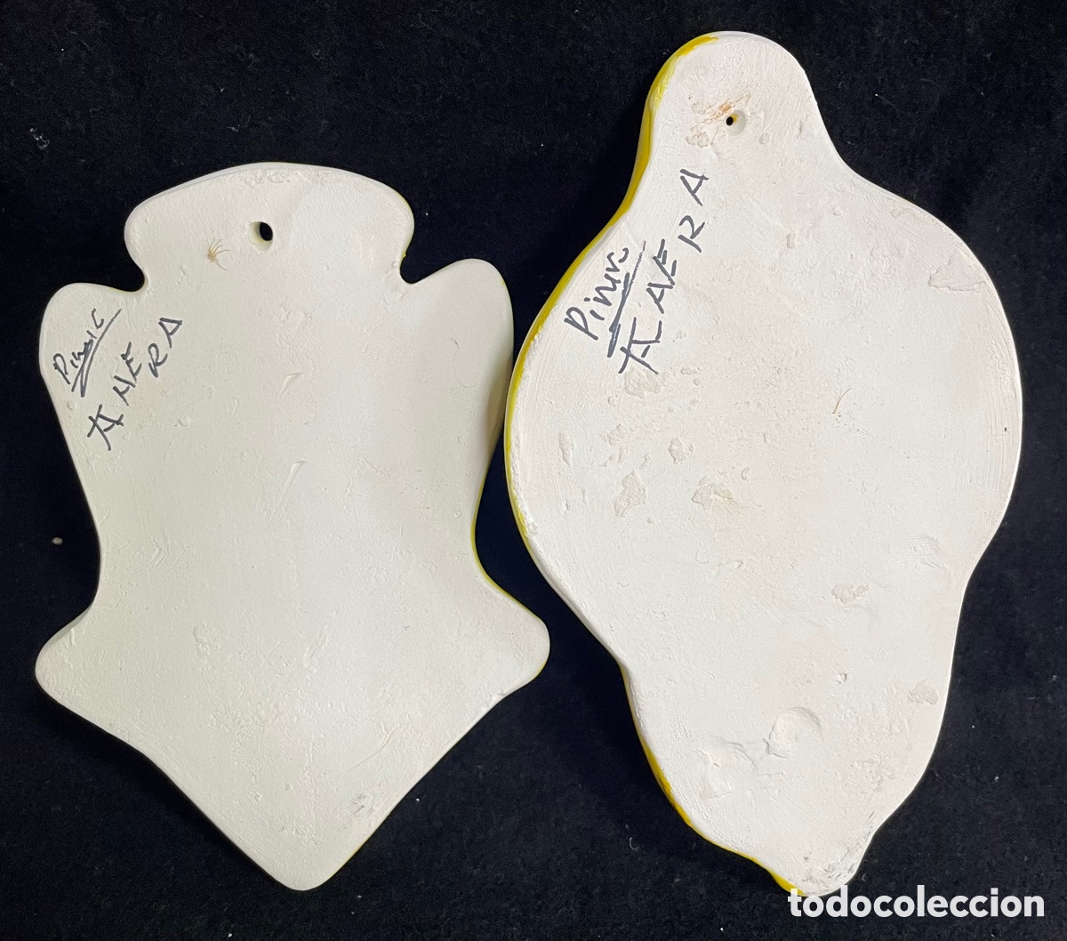 Antig&uuml;edades: 2 Benditeras pintadas a mano - Foto 3