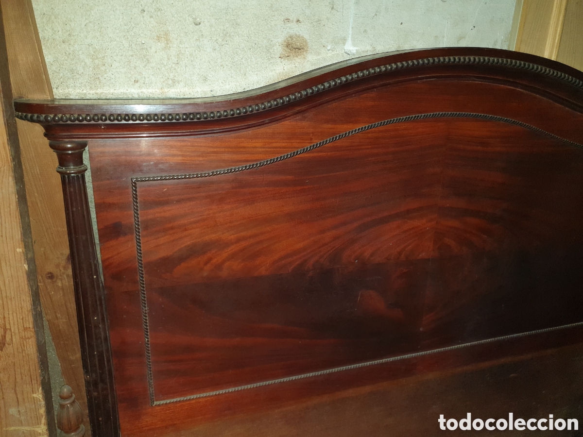 Antig&uuml;edades: CABEZAL CAMA MADERA CAOBA - Foto 9