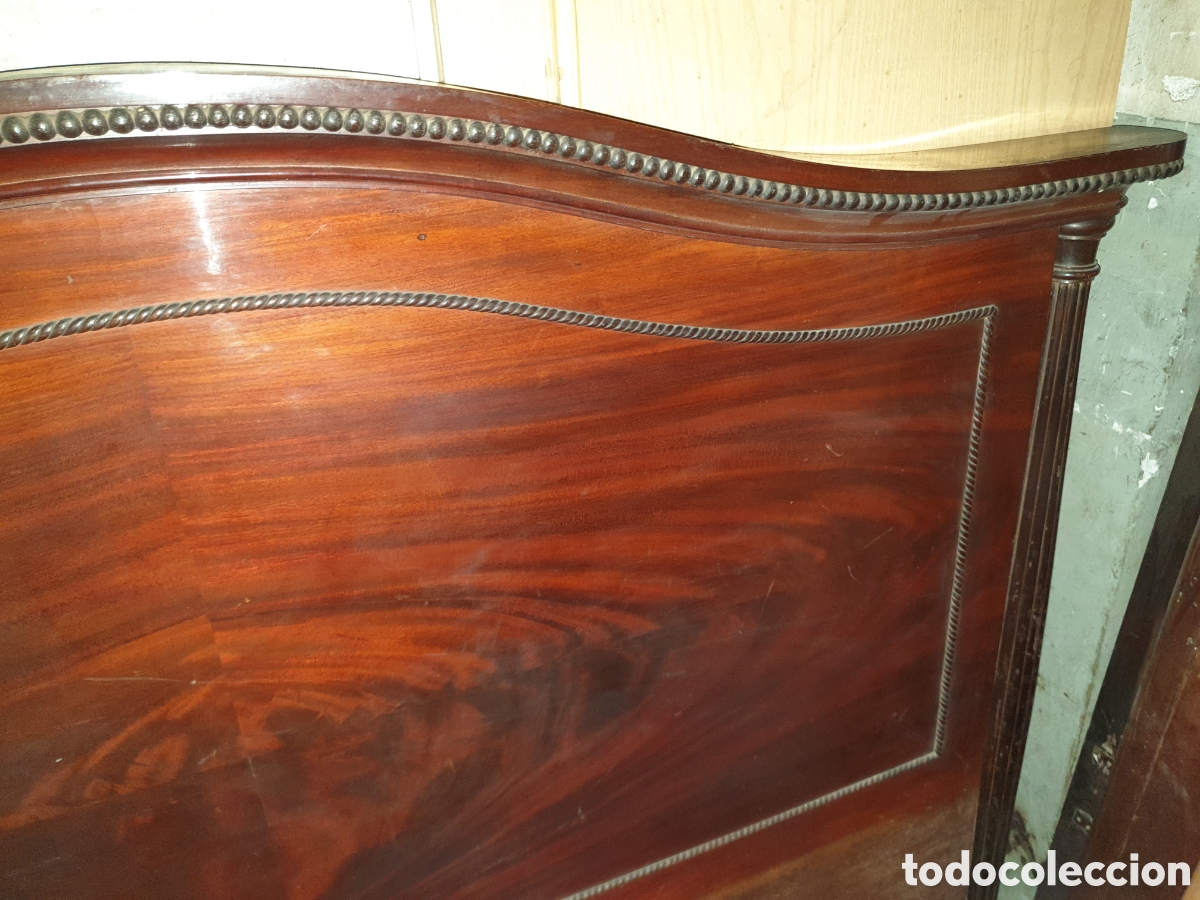 Antig&uuml;edades: CABEZAL CAMA MADERA CAOBA - Foto 10