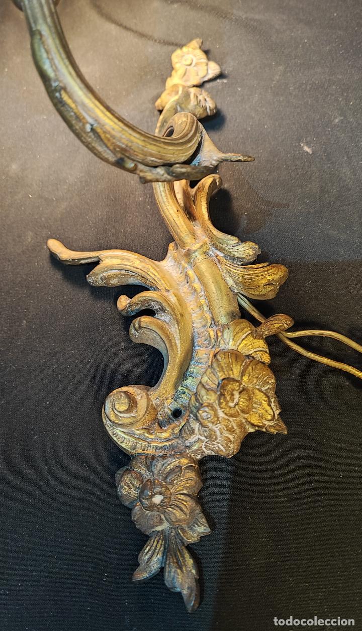 Antig&uuml;edades: INTERESANTE APLIQUE ,LUZ, DE PARED ROCOCO - Foto 6