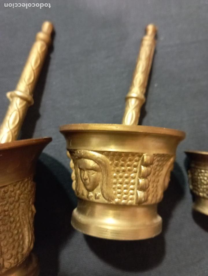 Antig&uuml;edades: JUEGO DE ALMIRECES MORTEROS DE BRONCE. - Foto 3