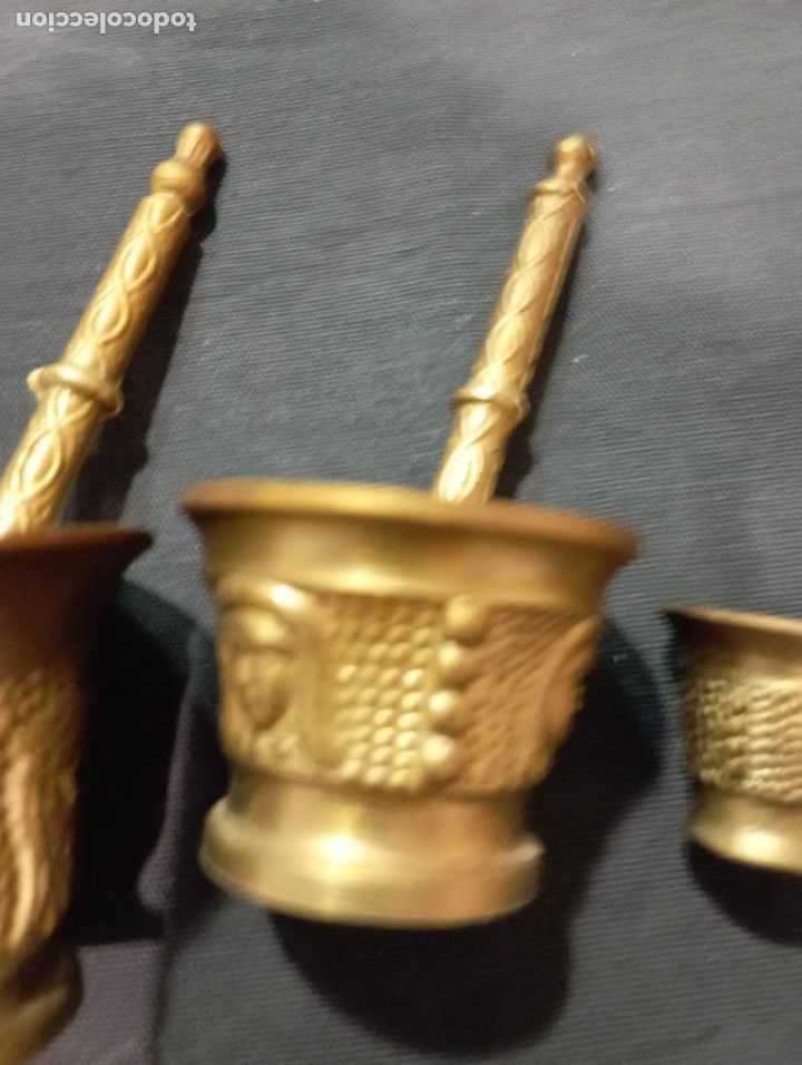 Antig&uuml;edades: JUEGO DE ALMIRECES MORTEROS DE BRONCE. - Foto 4