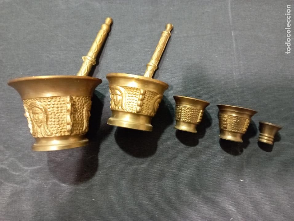 Antig&uuml;edades: JUEGO DE ALMIRECES MORTEROS DE BRONCE. - Foto 1