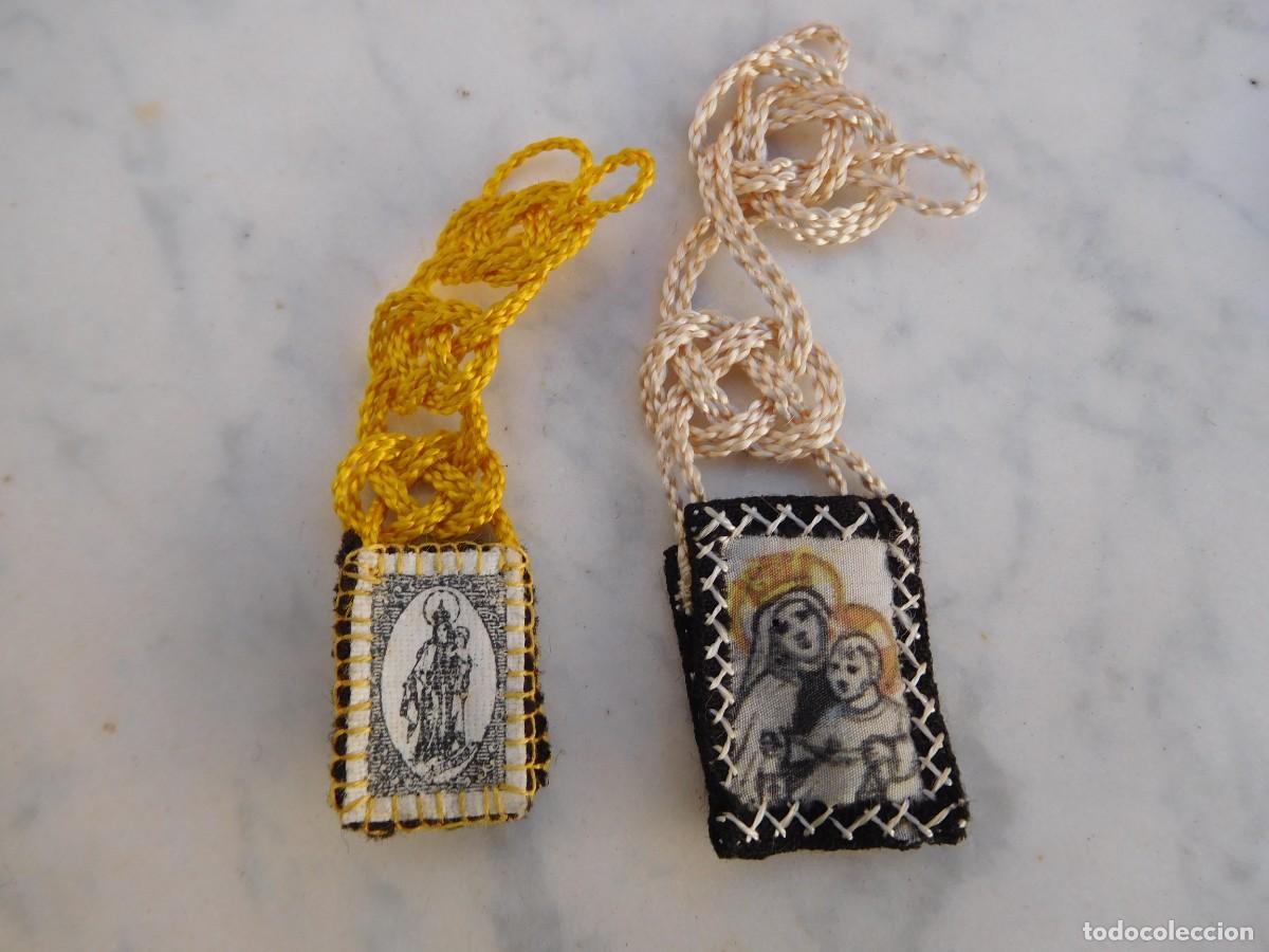 Antig&uuml;edades: 2 escapularios antiguos peque&ntilde;os - Foto 1