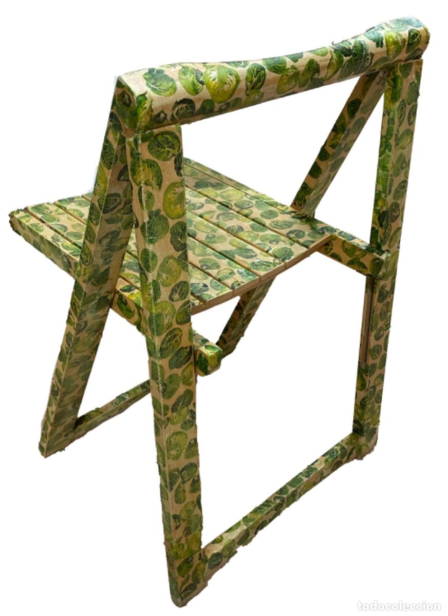 Antig&uuml;edades: Silla decorada con coles de Bruselas. - Foto 2