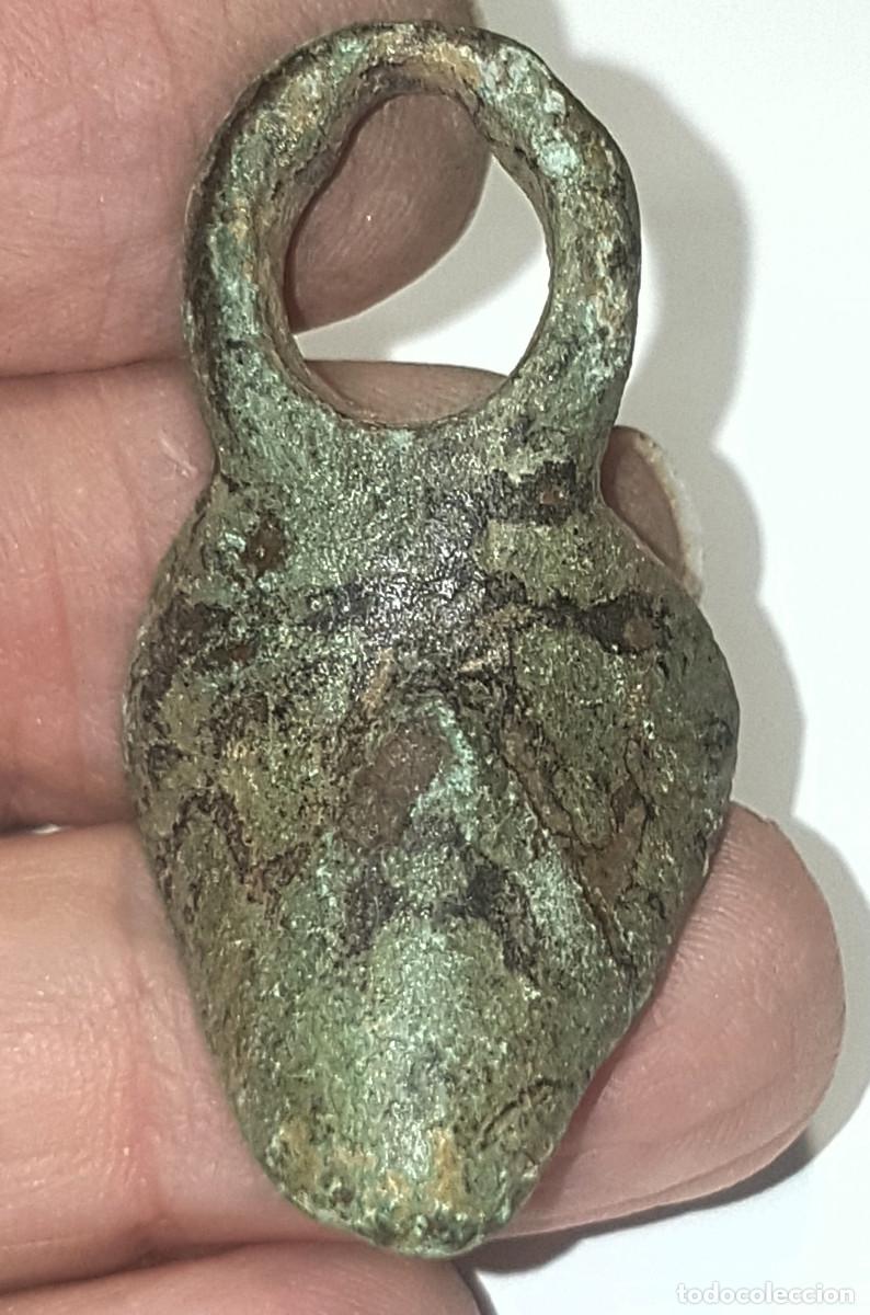 Antig&uuml;edades: APLIQUE DE ASA DE SITULA. DIOS PAN O DIONISOS. ORIGINAL.SIGLO I-III ROMA. ARQUEOLOGIA