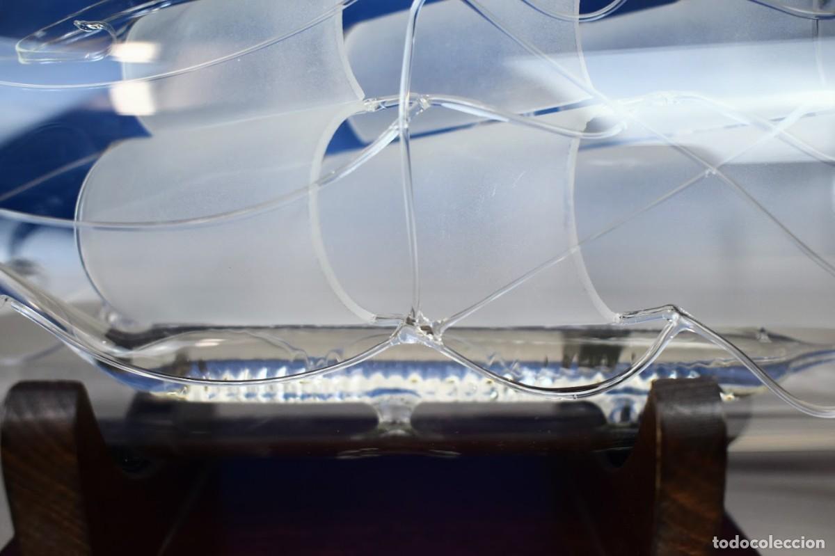 Antig&uuml;edades: Botella con barco de vidrio soplado - Foto 6