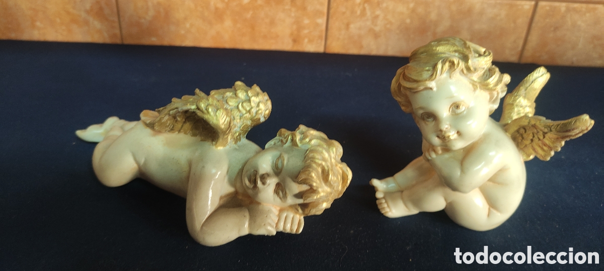 Antig&uuml;edades: PAREJA DE QUERUBINES DE MARMOLINA - Foto 1