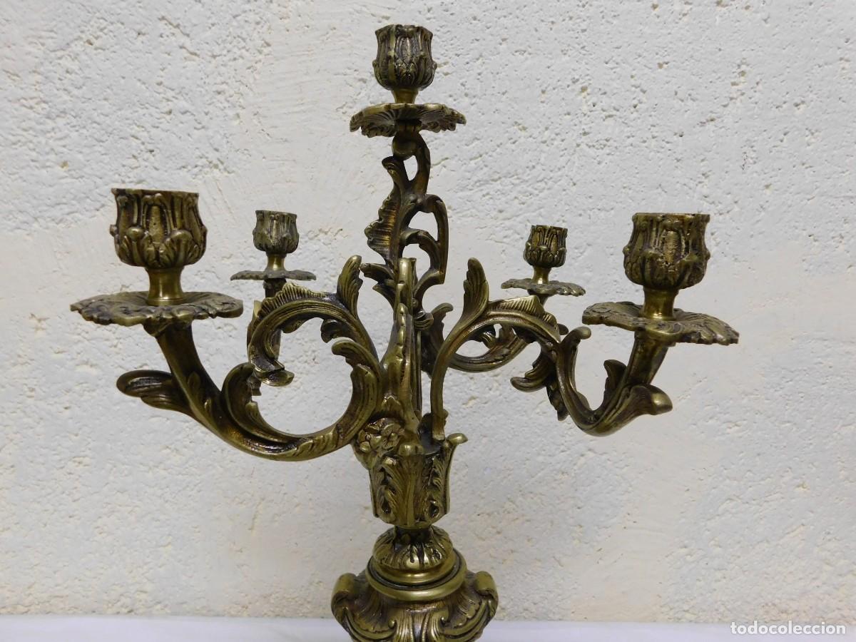 Antig&uuml;edades: PAREJA CANDELABROS BRONCE - Foto 12