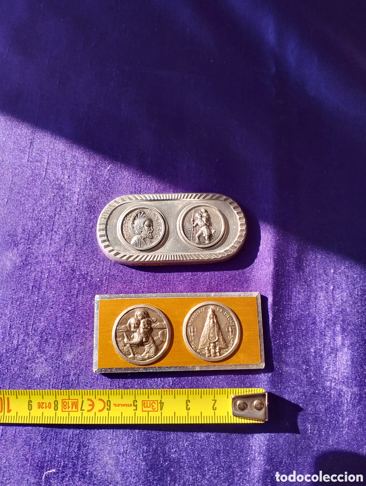 Antiques: San Crist&oacute;bal con Ap&oacute;stol Santiago y Virgen de la Piedad.