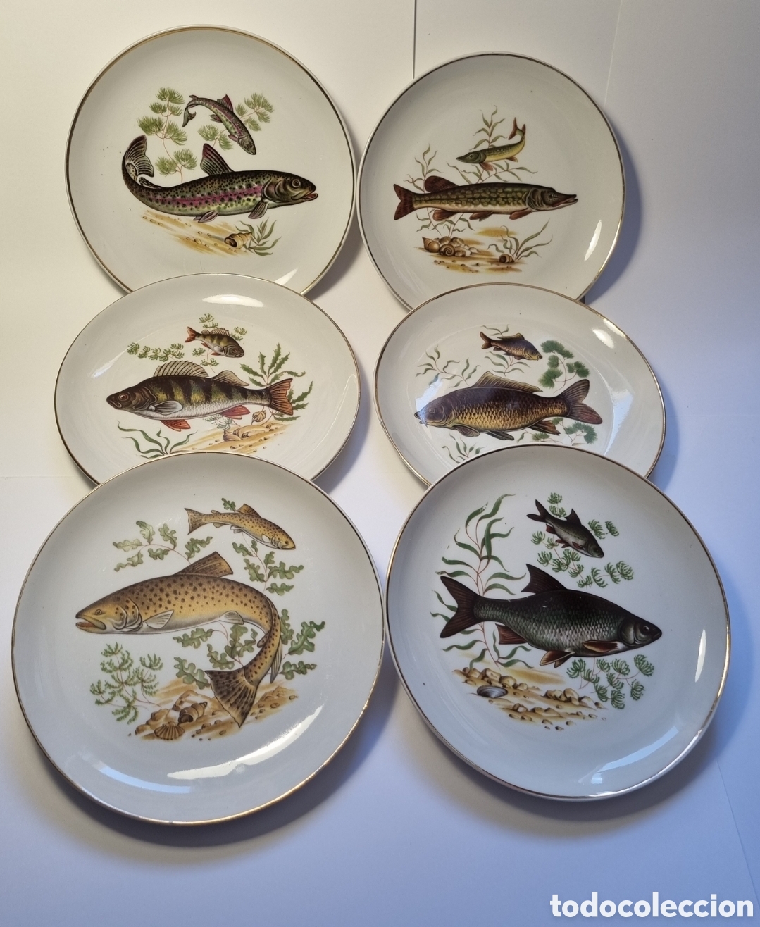Antig&uuml;edades: Platos cer&aacute;mica pesca - Foto 4