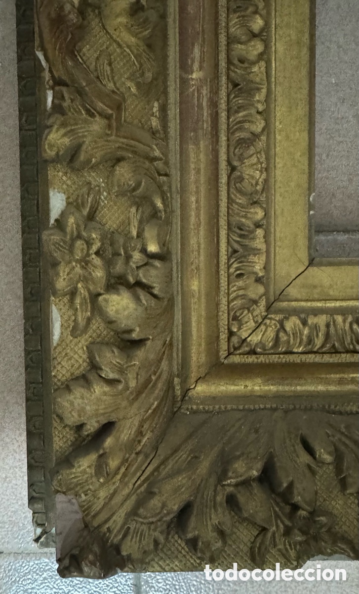Antig&uuml;edades: Marco dorado del siglo XIX - Foto 4