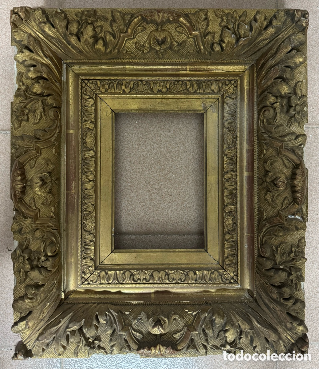Antig&uuml;edades: Marco dorado del siglo XIX - Foto 1