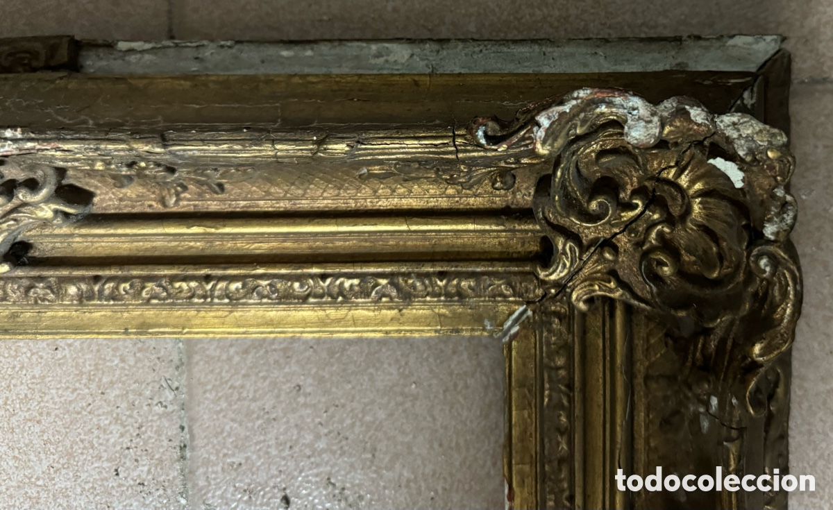 Antig&uuml;edades: Marco dorado del siglo XIX - Foto 2