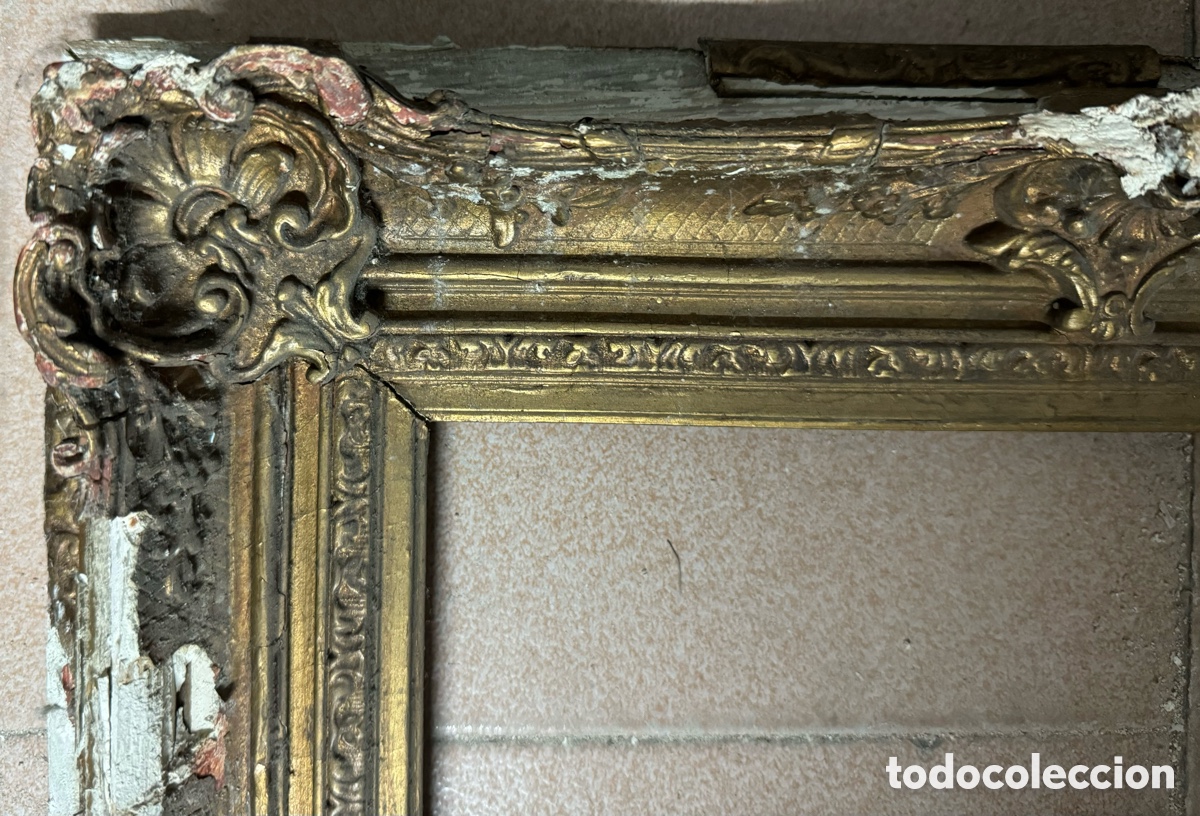 Antig&uuml;edades: Marco dorado del siglo XIX - Foto 3