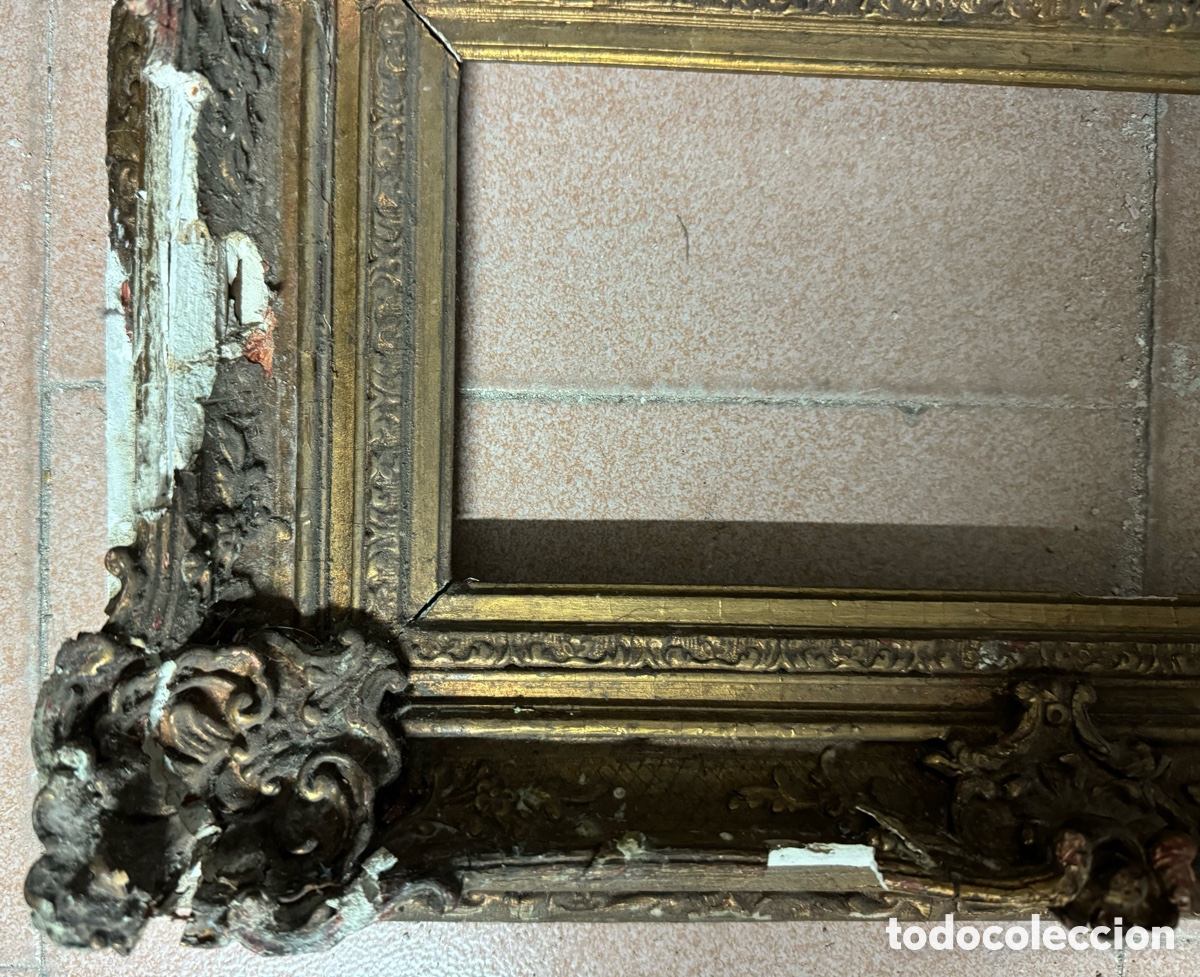 Antig&uuml;edades: Marco dorado del siglo XIX - Foto 4