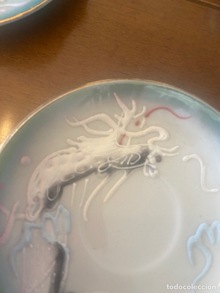 Antig&uuml;edades: Juego de cafe relieve dragones - Foto 5