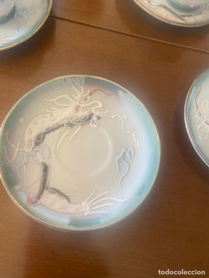 Antig&uuml;edades: Juego de cafe relieve dragones - Foto 6
