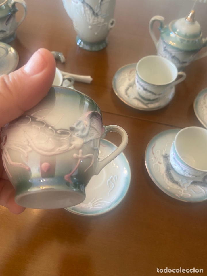 Antig&uuml;edades: Juego de cafe relieve dragones - Foto 7
