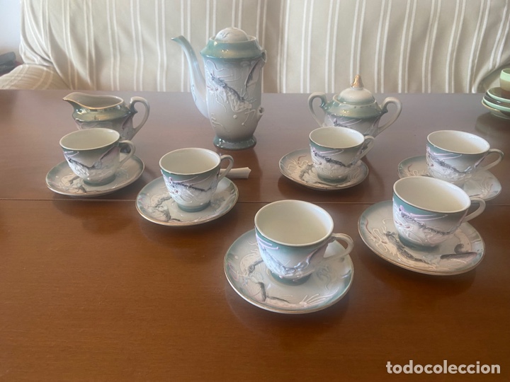 Antig&uuml;edades: Juego de cafe relieve dragones - Foto 8