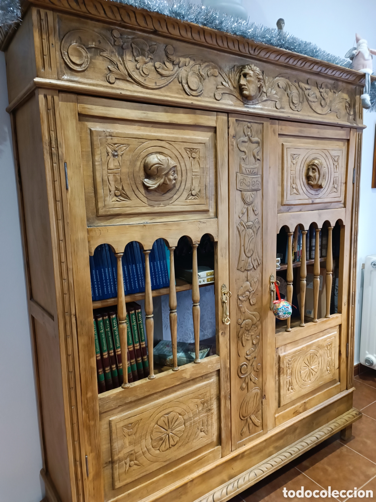 Antig&uuml;edades: LIBRERIA MUEBLE DESPACHO RENACIMIENTO ESPA&Ntilde;OL TRANSFORMADA RESTAURADA - Foto 12