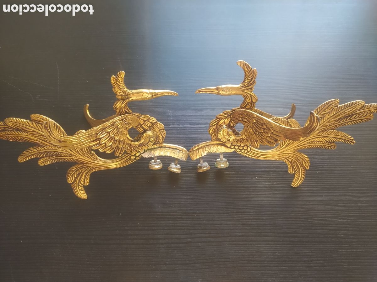 Antig&uuml;edades: Aves del para&iacute;so en bronce lat&oacute;n - Foto 1