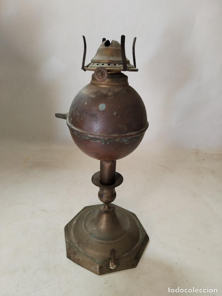 Antig&uuml;edades: antiguo quinque marmen de laton - Foto 4