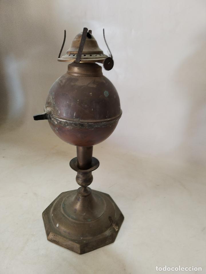 Antig&uuml;edades: antiguo quinque marmen de laton - Foto 5