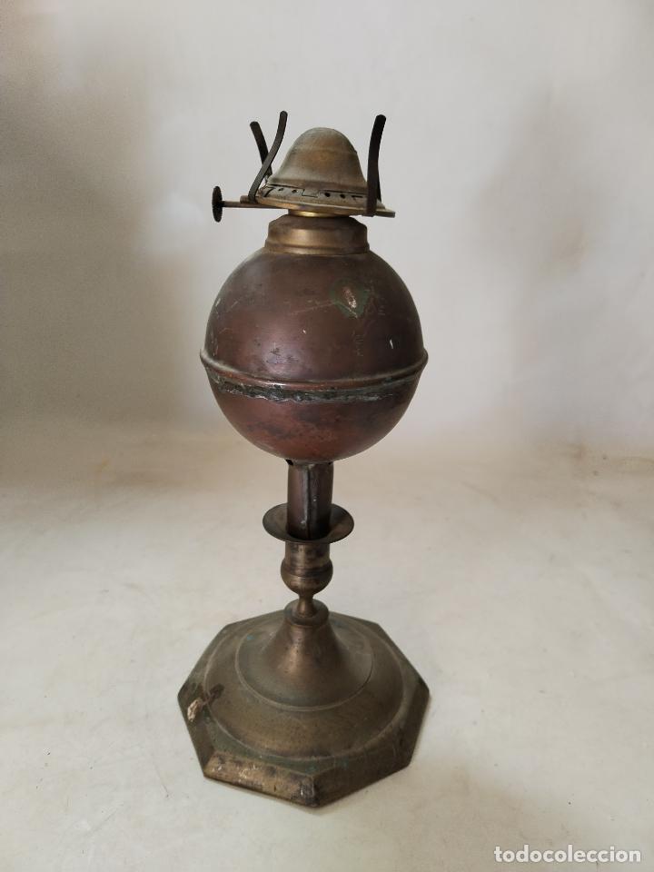 Antig&uuml;edades: antiguo quinque marmen de laton - Foto 1